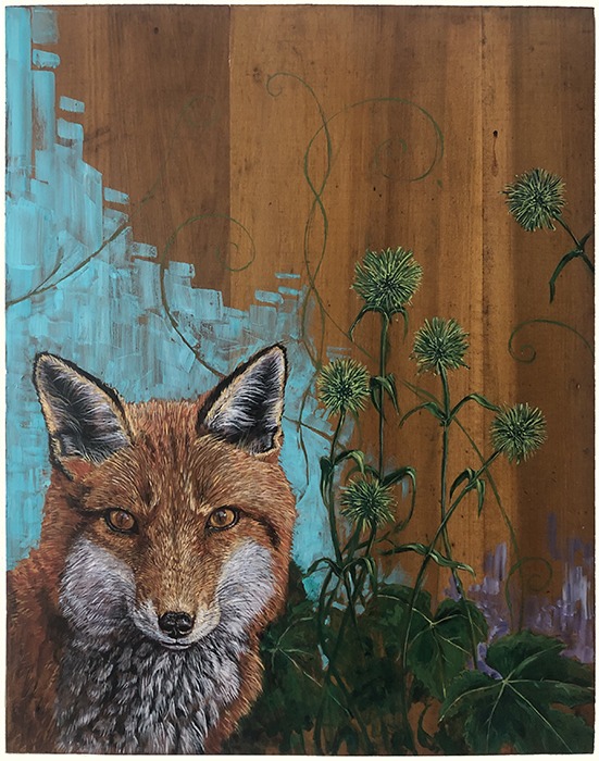 Trickster in the Garden by Rupert Nesbitt - 30x24 Oil on Panel 2019